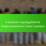 A baseball csapatgyőzelmek megünneplésének íratlan szabályai