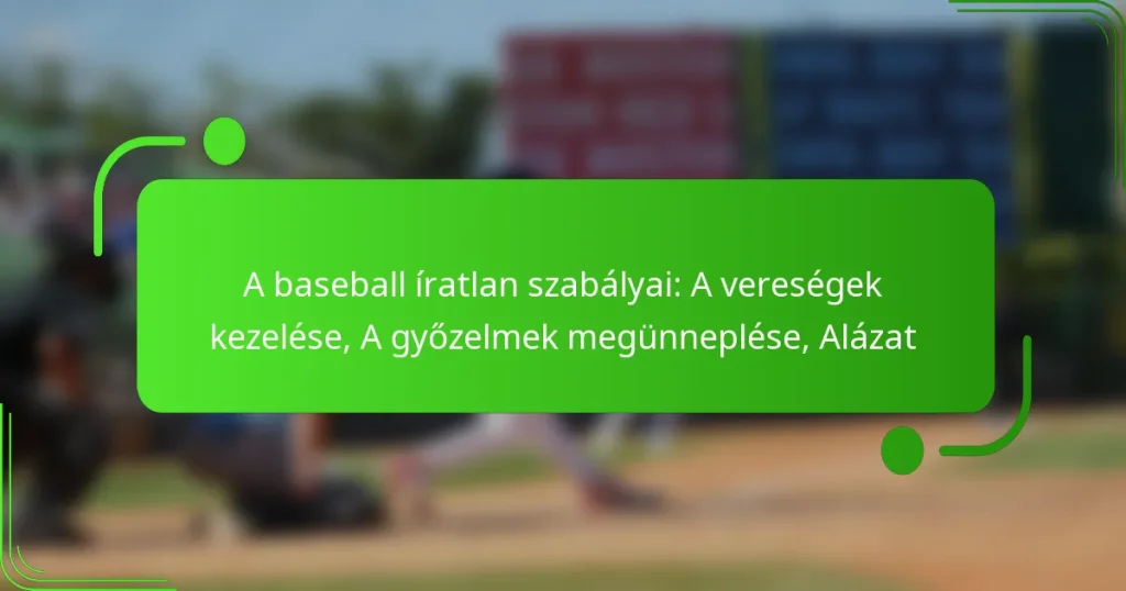 A baseball íratlan szabályai: A vereségek kezelése, A győzelmek megünneplése, Alázat