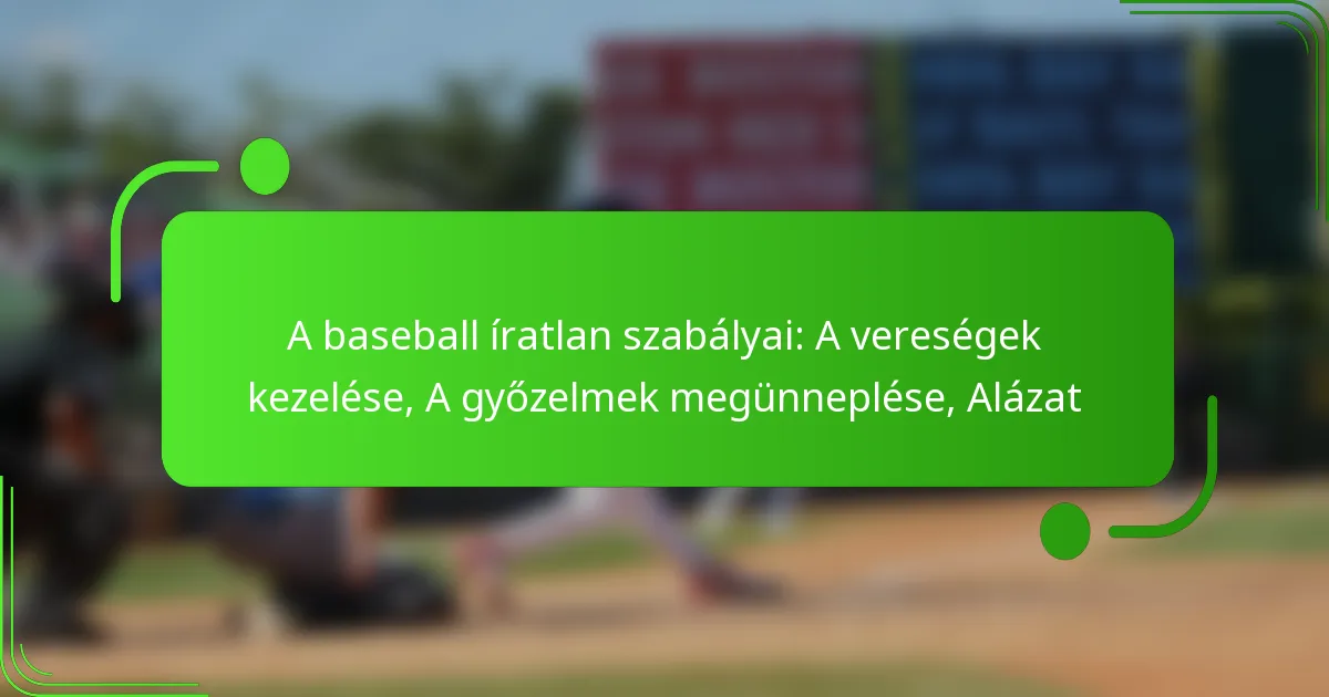 A baseball íratlan szabályai: A vereségek kezelése, A győzelmek megünneplése, Alázat