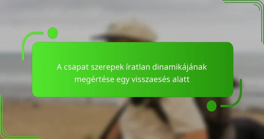 A csapat szerepek íratlan dinamikájának megértése egy visszaesés alatt