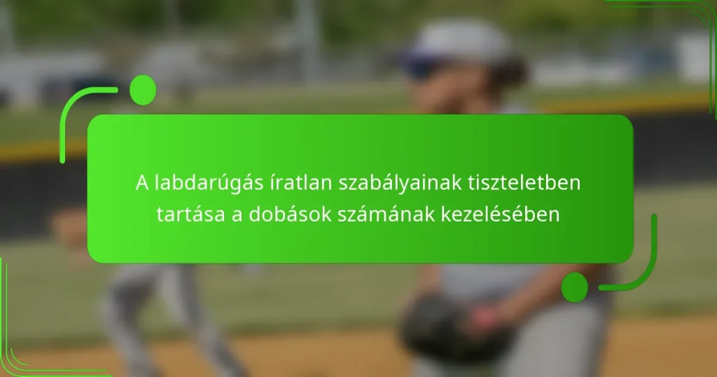 A labdarúgás íratlan szabályainak tiszteletben tartása a dobások számának kezelésében