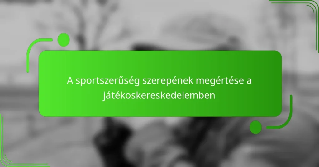 A sportszerűség szerepének megértése a játékoskereskedelemben