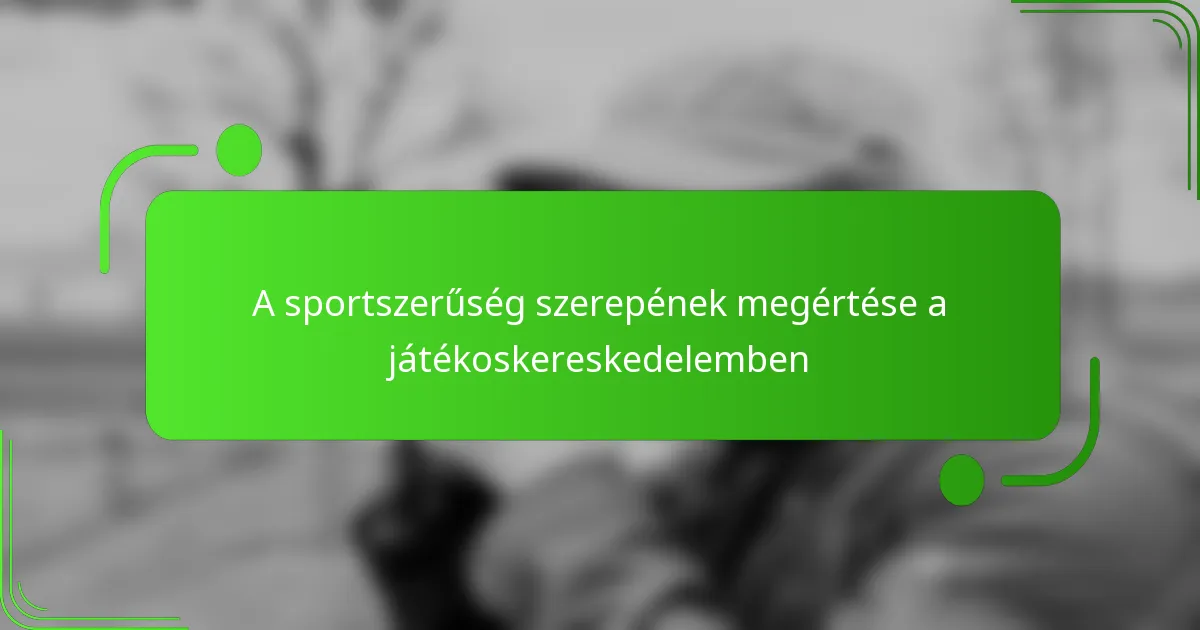 A sportszerűség szerepének megértése a játékoskereskedelemben