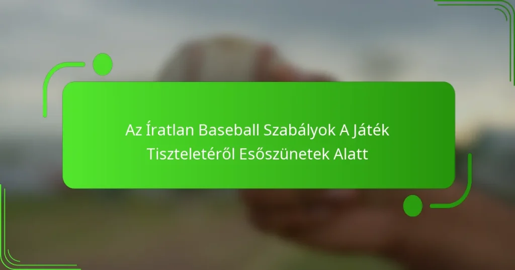 Az Íratlan Baseball Szabályok A Játék Tiszteletéről Esőszünetek Alatt