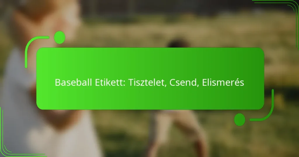 Baseball Etikett: Tisztelet, Csend, Elismerés