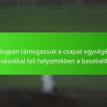 Hogyan támogassuk a csapat egységét kihívásokkal teli helyzetekben a baseballban